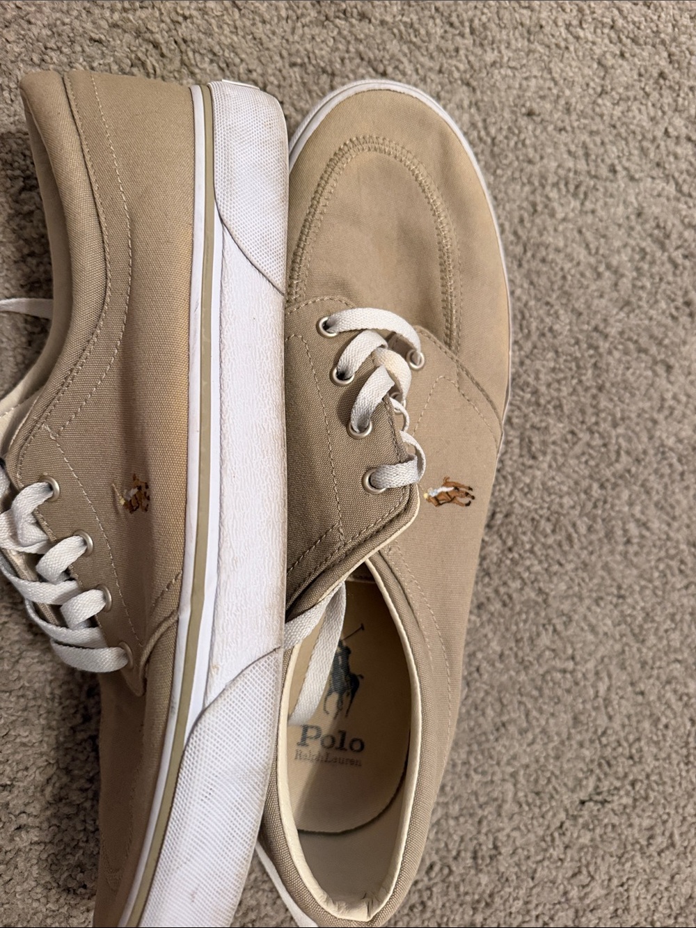 Polo by Ralph Lauren Tan Canvas Low-Top Sneakers